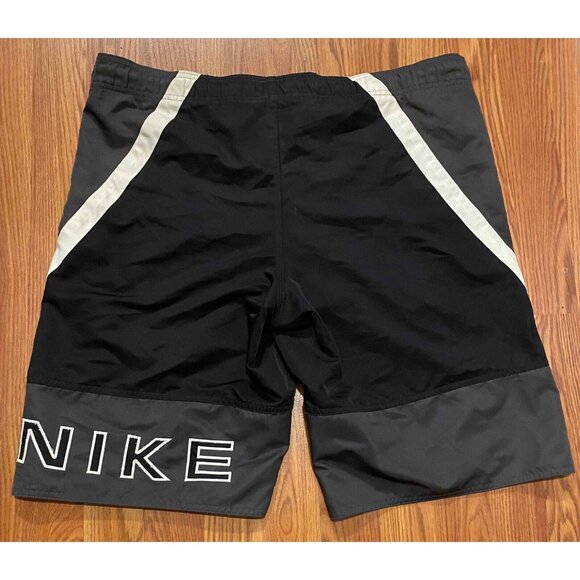 Nike Other - NIKE Swim Pool Trunks Mens 38 Spellout Black Summer Board Shorts Beach